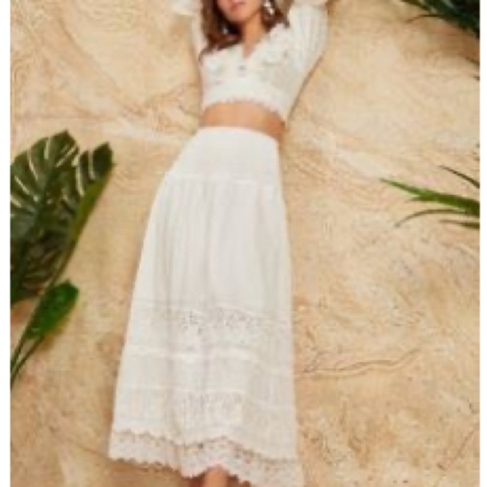 SHEIN White Lace Maxi Skirt